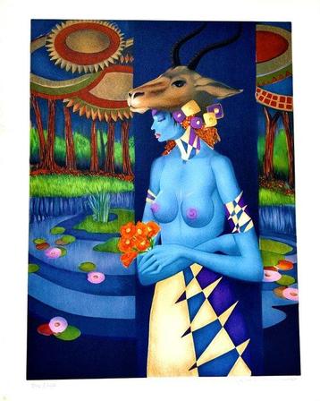 Jef van Tuerenhout (1926–2006) - Mythisch blauw figuur