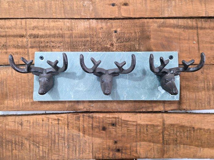 Porte-manteau - Fonte, Ardoise - Cerf, Antiquités & Art, Curiosités & Brocante