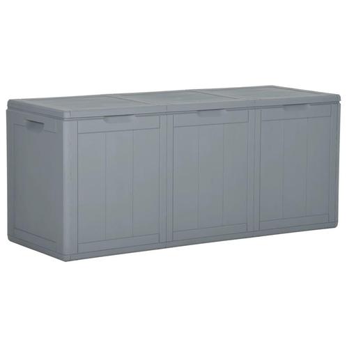 vidaXL Tuinbox 270 L PP rattan grijs, Tuin en Terras, Bergingen en Tuinkasten, Nieuw, Verzenden