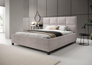Meubella tweepersoonsbed Soline 180x200 beige ribstof, Verzenden