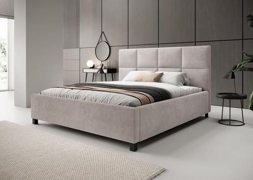 Meubella tweepersoonsbed Soline 180x200 beige ribstof, Huis en Inrichting, Slaapkamer | Bedden, Nieuw, 180 cm, Verzenden