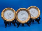 Wanddecoratie - Meissen – portretmedaillons (3 stuks) –