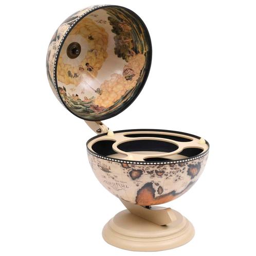 vidaXL Globebar tafelmodel eucalyptushout wit, Huis en Inrichting, Woonaccessoires | Wijnrekken, Nieuw, Verzenden