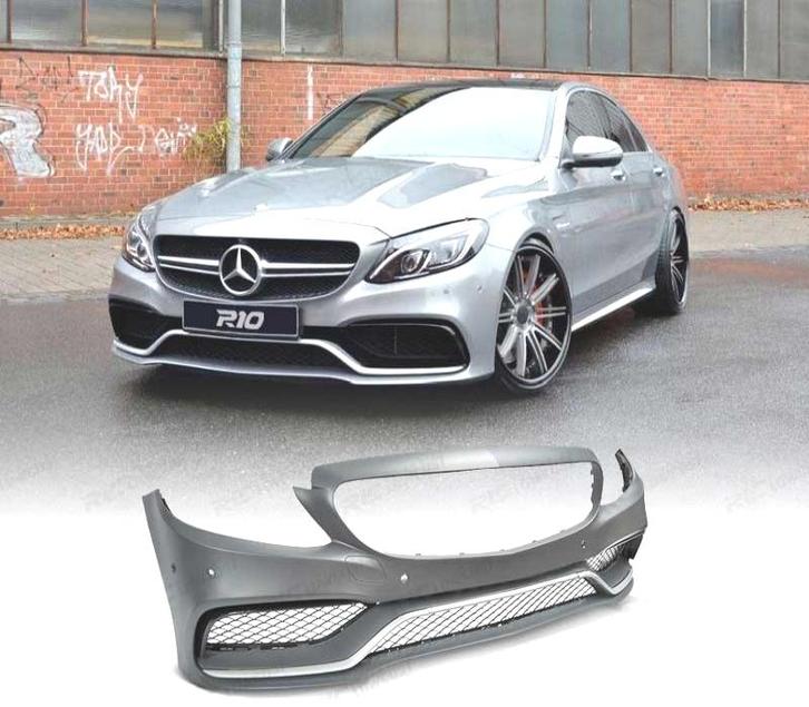 PARE-CHOCS AVANT MERCEDES C W205 14-18 LOOK AMG C63 ARGENTÉ, Autos : Pièces & Accessoires, Carrosserie & Tôlerie, Envoi