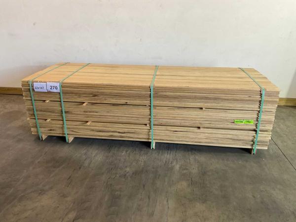 Veiling - 50x Fraké plank met mes- en groef 270x14,7x2,2cm, Bricolage & Construction, Bois & Planches