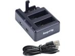 Veiling - Suptig - Batterijlader Drievoudige lader voor GoPr, Audio, Tv en Foto, Gebruikt