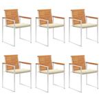 vidaXL Tuinstoelen 6 st met kussens massief acaciahout, Tuin en Terras, Tuinstoelen, Verzenden, Nieuw