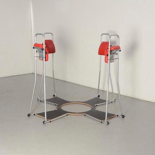 Stand4Work stastoel, aluminium / rood, set 4 stoelen, Huis en Inrichting, Stoelen, Gebruikt, Ophalen of Verzenden