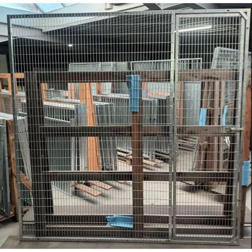 Voorpaneel gaas met deur - 200 x 200 - 20x70x3.2 - zonder, Dieren en Toebehoren, Vogels | Hokken en Kooien, Nieuw