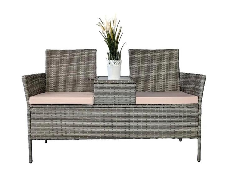 MaxxGarden Luxe tuinbank - ingebouw tafeltje - staal - 13..., Tuin en Terras, Tuinsets en Loungesets, Nieuw, Ophalen of Verzenden