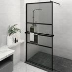 vidaXL Paroi de douche avec étagère Noir 115x195cm Verre, Verzenden, Neuf