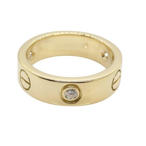 Cartier - Ring - Love - 18 karaat Geel goud - 3 Diamanten, Handtassen en Accessoires, Ringen