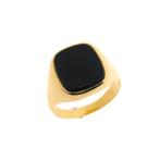 Gouden zegelring met onyx (herenring, heren, gouden ring), Handtassen en Accessoires, Ringen, Gebruikt, Overige kleuren, Heer