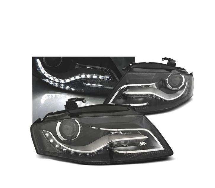 PHARES LED DAYLIGHT DRL AUDI A4 B8 07-11FOND NOIR, Autos : Pièces & Accessoires, Éclairage, Envoi