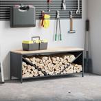 vidaXL Brandhoutrek met houten blad 100,5x35,5x40 cm, Tuin en Terras, Brandhout, Verzenden