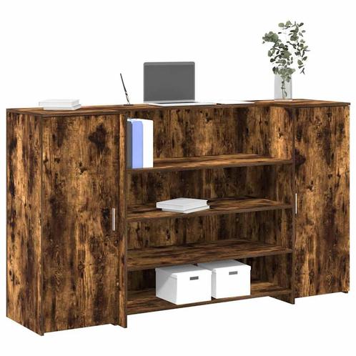 vidaXL Receptiebalie 180x50x103,5 cm bewerkt hout gerookt, Huis en Inrichting, Bureaus, Nieuw, Verzenden