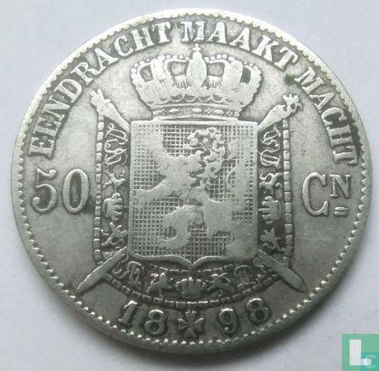 België 50 centimes 1898 (NLD), Postzegels en Munten, Munten | België, Losse munt, Goud, Zilver, Verzenden