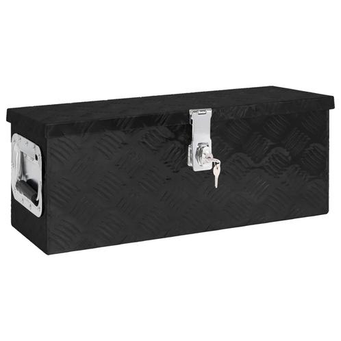 vidaXL Opbergbox 60x23,5x23 cm aluminium zwart, Doe-het-zelf en Bouw, Gereedschapskisten, Nieuw, Verzenden