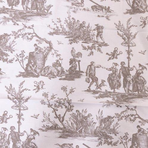 Toile de Jouy-stoff – 280x250 cm – 100% Frans katoen –, Antiek en Kunst, Antiek | Tapijten, Tafelkleden en Textiel