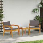 vidaXL Tuinstoel met kussen 2 pcs Bruin Massief acaciahout, Verzenden, Nieuw