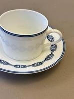 Hermès - Kop en schotel - Chaine dancre - bleu - Porselein