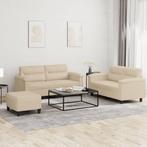 vidaXL 3-delige Loungeset met kussens microvezelstof, Huis en Inrichting, Verzenden, Nieuw