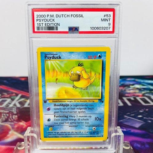 Pokémon Graded card - Psyduck 1st Edition #53 Fossil -, Hobby en Vrije tijd, Verzamelkaartspellen | Pokémon