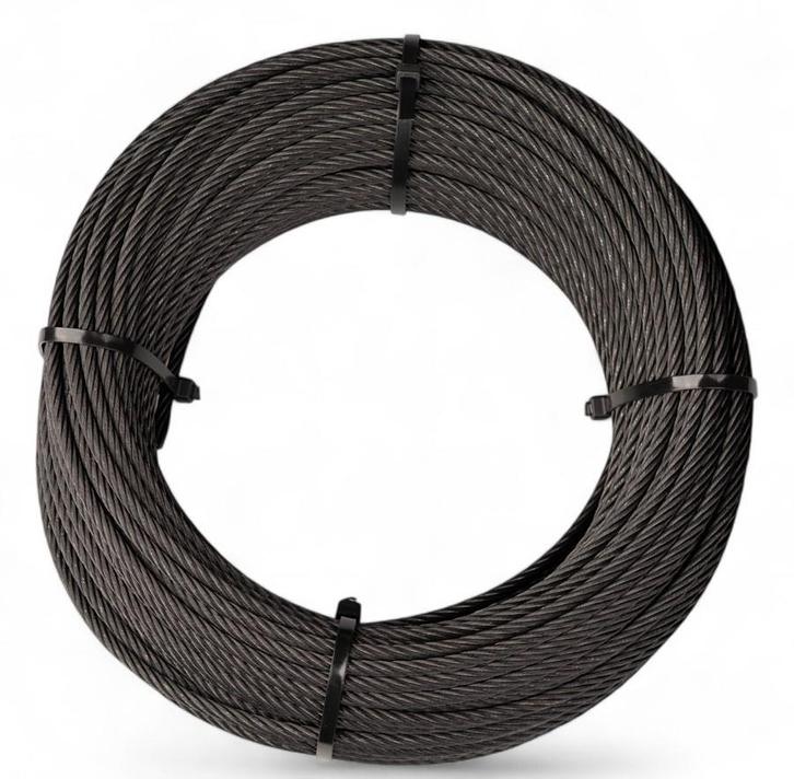 Staalkabel 6mm 10 meter op katrol Zwart, Tuin en Terras, Overige Tuin en Terras, Verzenden