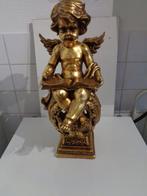 Beeld, Prachtige lezende barokengel op bol - 52 cm - Hars