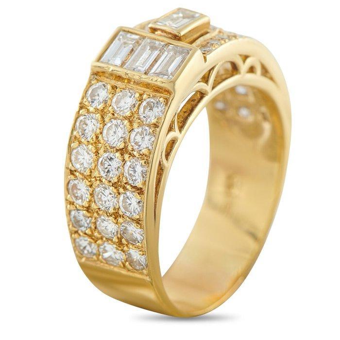 Ring - 18 karaat Geel goud, 18k geelgouden ring met 1,15 ct, Handtassen en Accessoires, Ringen