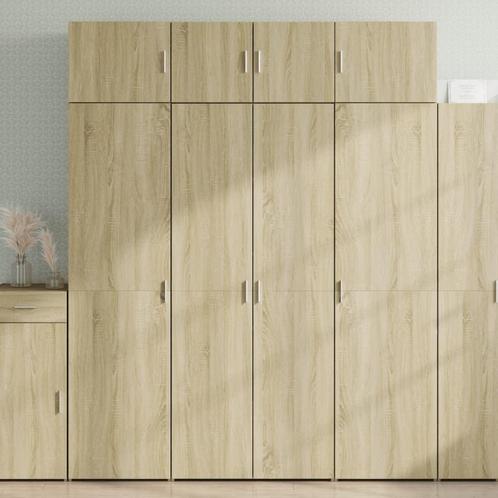 vidaXL Opbergkast 80x42,5x225 cm bewerkt hout sonoma, Huis en Inrichting, Kasten | Dressoirs, Nieuw, Verzenden