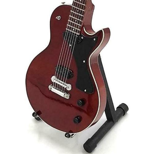 Miniatuur Gibson Les Paul  gitaar met gratis standaard, Collections, Cinéma & Télévision, Envoi