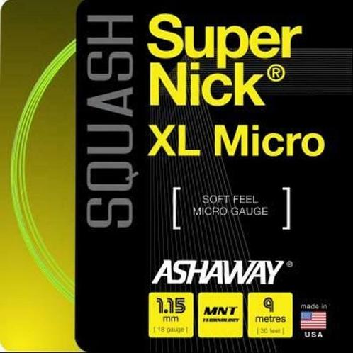 Squash  Snaren  - Ashaway SuperNick XL Micro 9m, Sports & Fitness, Squash, Envoi