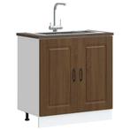 vidaXL Spoelbakonderkast Kalmar 80x46x81,5 cm hout bruin, Huis en Inrichting, Kasten | Overige, Verzenden, Nieuw