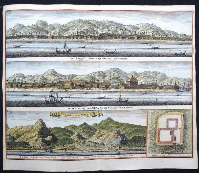 Indonesië - Molukken, Buru, Manipa, Seram; F. Valentijn - De, Boeken, Atlassen en Landkaarten