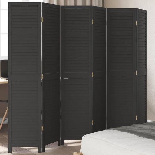 vidaXL Kamerscherm met 6 panelen massief paulowniahout zwart, Huis en Inrichting, Woonaccessoires | Overige, Nieuw, Verzenden