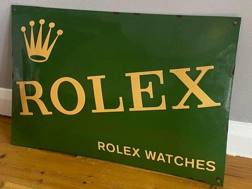 Rolex - Enseigne en émail (1) - Large Rolex Watch Shop, Antiquités & Art, Art | Objets design