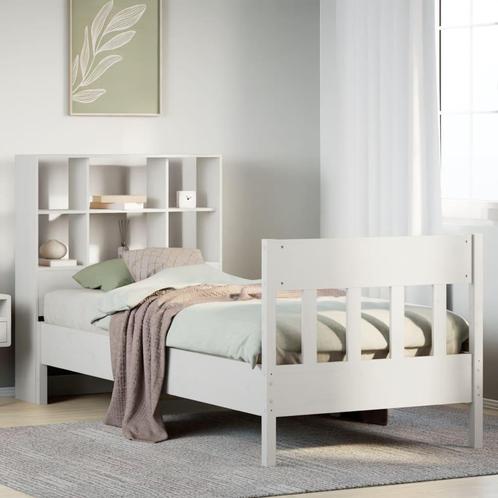vidaXL Bedframe zonder matras massief grenenhout wit 90x190, Huis en Inrichting, Slaapkamer | Bedden, Nieuw, Verzenden