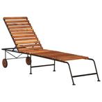 vidaXL Ligbed met stalen poten massief acaciahout, Tuin en Terras, Ligbedden, Verzenden, Nieuw