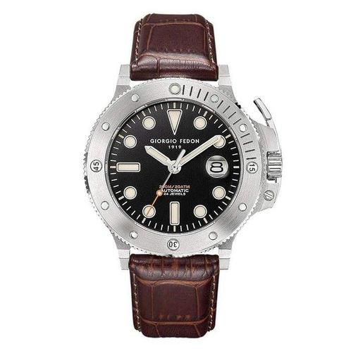 Giorgio Fedon - Homme - Aquamarine II Bracelet Croco Marron, Handtassen en Accessoires, Horloges | Heren