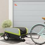 vidaXL Fietstrailer 45 kg ijzer zwart en groen, Fietsen en Brommers, Verzenden, Nieuw