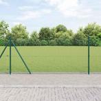 vidaXL Hek met Palen Groen 1 x 100 m Staal, Verzenden, Nieuw