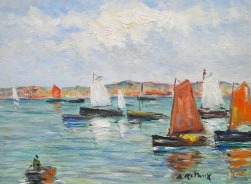 Bruno Retaux (1947) - Bord de mer en Bretagne, Antiek en Kunst, Kunst | Schilderijen | Klassiek