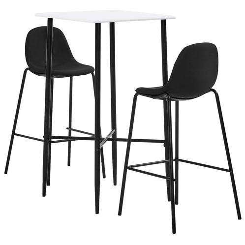vidaXL 3-delige Barset stof zwart, Huis en Inrichting, Complete eetkamers, Nieuw, Verzenden