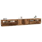 vidaXL Tv-meubel met LED 300x35x40 cm bewerkt hout oud hout, Huis en Inrichting, Kasten |Televisiemeubels, Verzenden, Nieuw