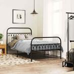 vidaXL Bedframe met hoofd- en voeteneinde metaal zwart, Huis en Inrichting, Slaapkamer | Bedden, Verzenden, Nieuw