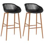 vidaXL Chaises de bar lot de 2 noir, Maison & Meubles, Verzenden, Neuf