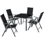 tectake Aluminium zitgroep 4+1 - antraciet, Tuin en Terras, Tuinsets en Loungesets, Verzenden, Nieuw