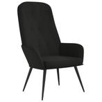 Fluwelen Relaxstoel Zwart | Tweede Kansje | OP = OP, Huis en Inrichting, Fauteuils, Verzenden, Nieuw, 75 tot 100 cm, 50 tot 75 cm