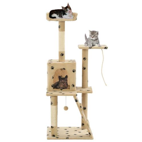 vidaXL Arbre à chat avec griffoirs en sisal 120 cm Beige, Animaux & Accessoires, Accessoires pour chats, Neuf, Envoi